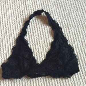 Halter Top Anemone Bra Bralette Size Small Medium Black Lace